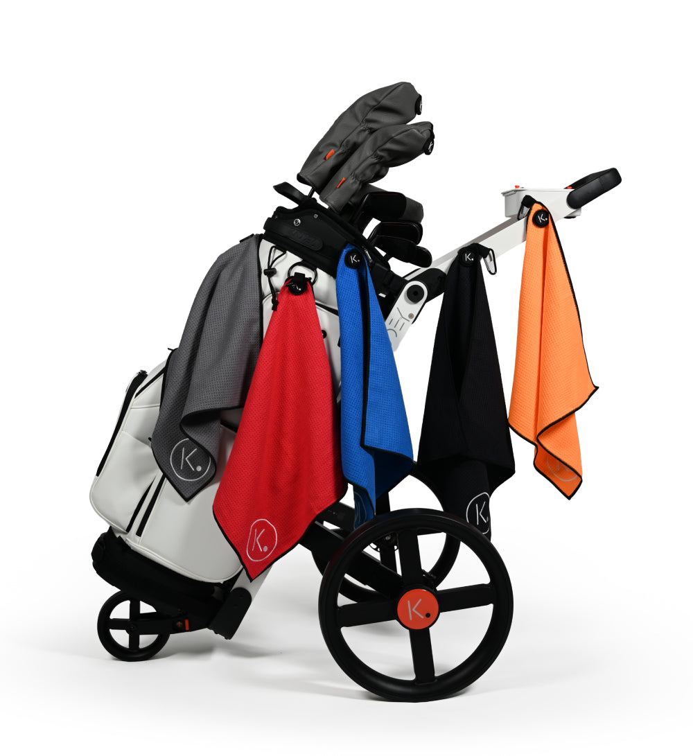 Kaddey Switch Trolley with all colors Kaddey Magnetic Towels on a magnet holder.