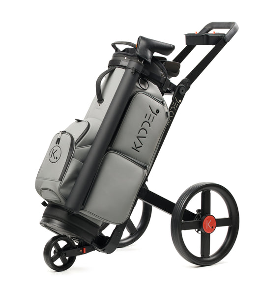 Kaddey Putter Tube on Kaddey Cart Bag in Grey on Black Kaddey Switch