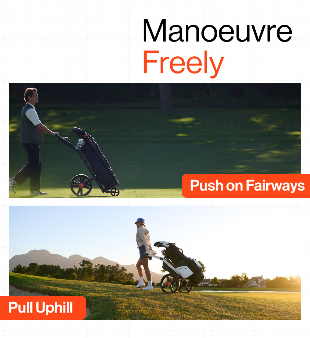 Kaddey Switch+ Push-Pull Golf Trolley - Ultra Compact - XL Wheels